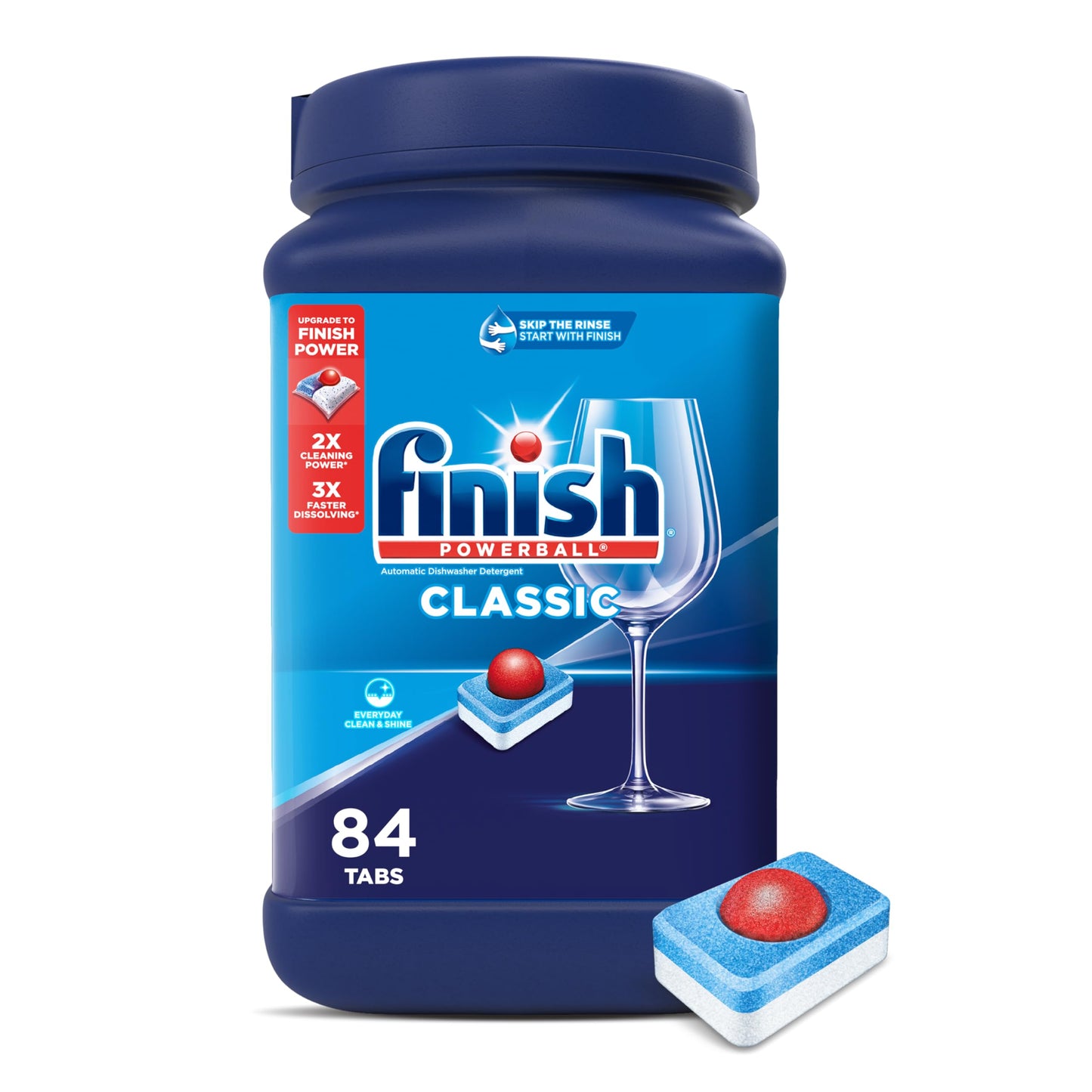 Finish Powerball Dishwasher Pods, Dishwasher Tablets Wrapper Free Formula, Unscented, 84 Count