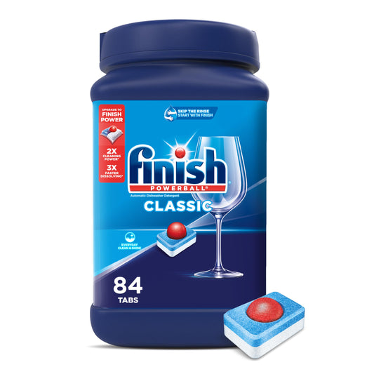 Finish Powerball Dishwasher Pods, Dishwasher Tablets Wrapper Free Formula, Unscented, 84 Count