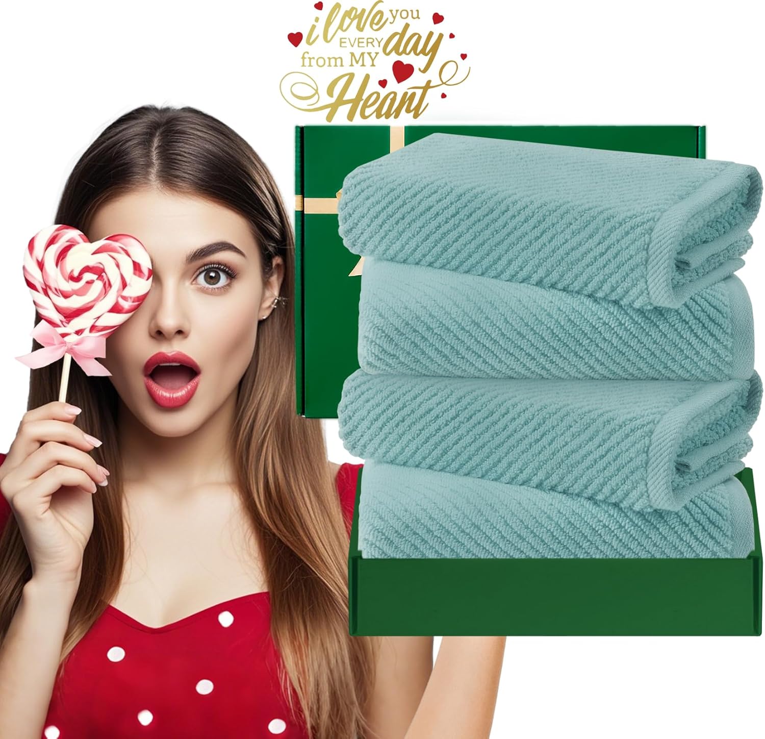 Teal Hand Towels for Bathroom, Bathroom Hand Towels Set of 4, Large 18" x 28" - Quick Dry |