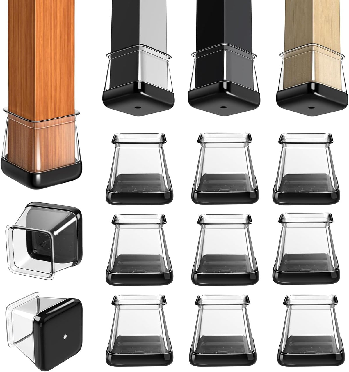 2024 New Chair Leg Floor Protectors Furniture Sliders for Hardwood Floors and Carpet Silicone Non