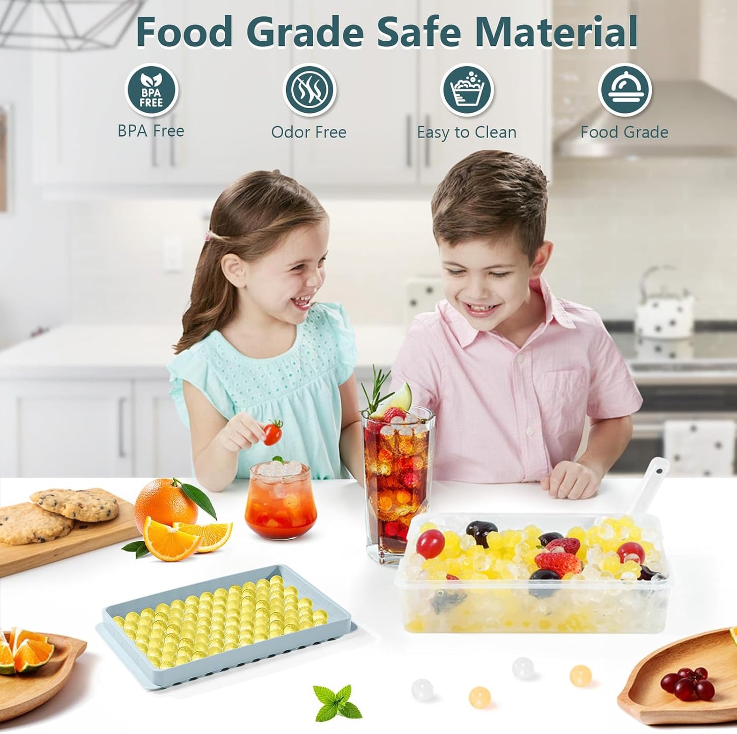WIBIMEN Mini Ice Cube Trays, Small Tiny Round Pebble Crushed Nugget Ice Trays for Freezer with Lid