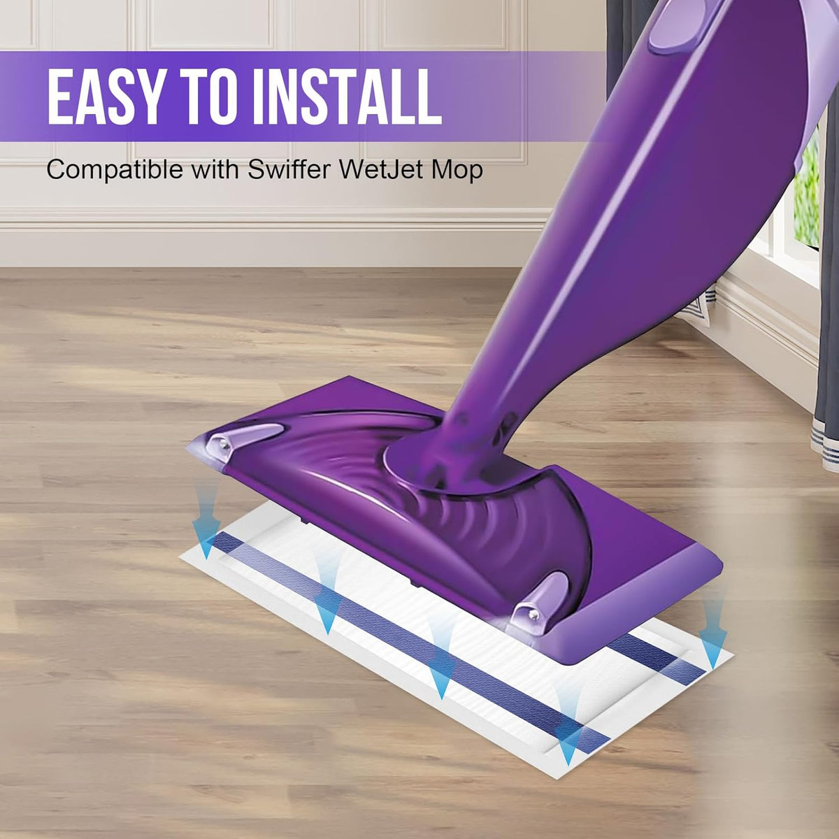 Mopping Pad Refill for Wet Jet Mop, Disposable Multi Surface Wetjet Hardwood Floor Cleaner Spray