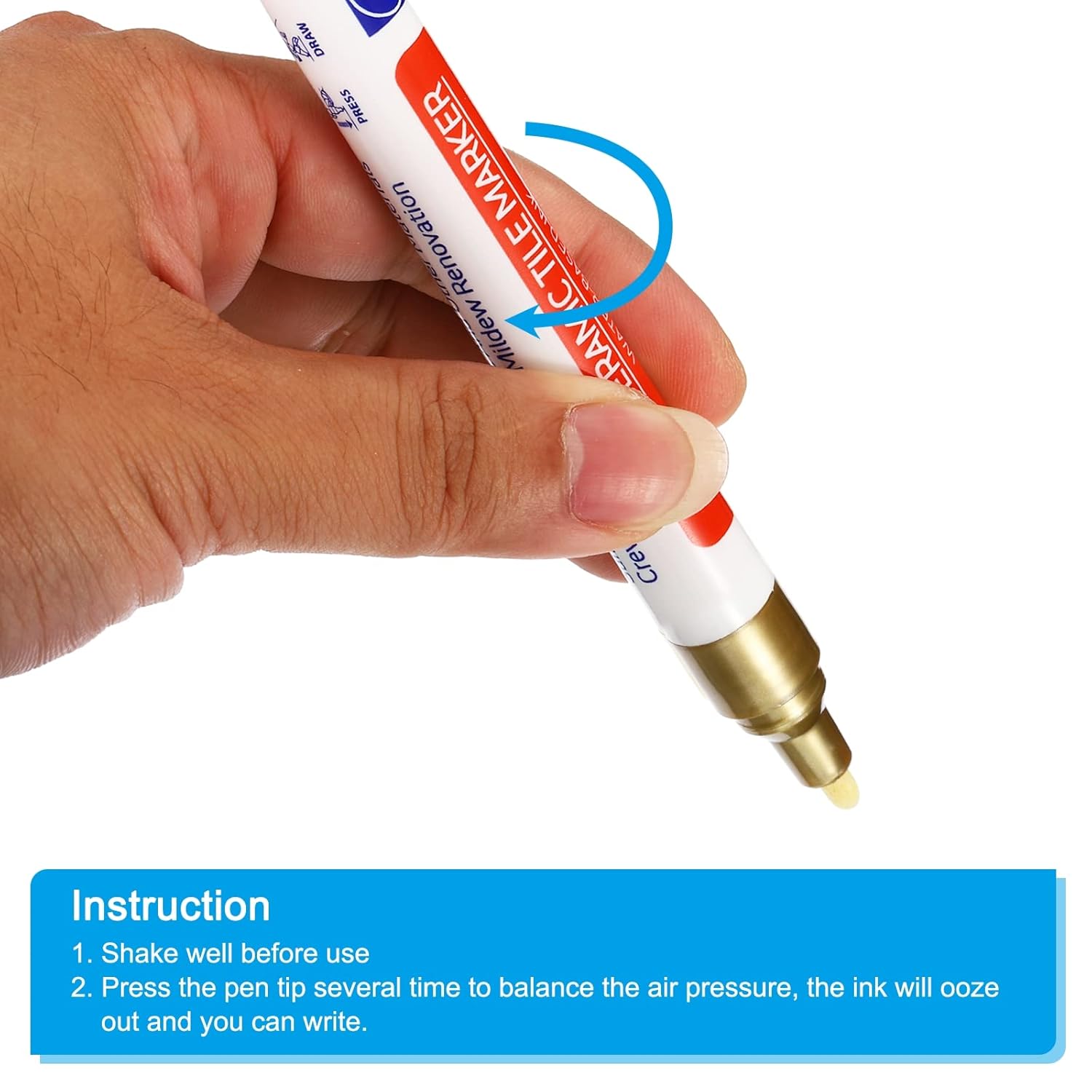 PATIKIL Grout Pen, 4 Pack Golden Tile Marker Waterproof Grout Sealer Pen Tile Repair Pens Paint