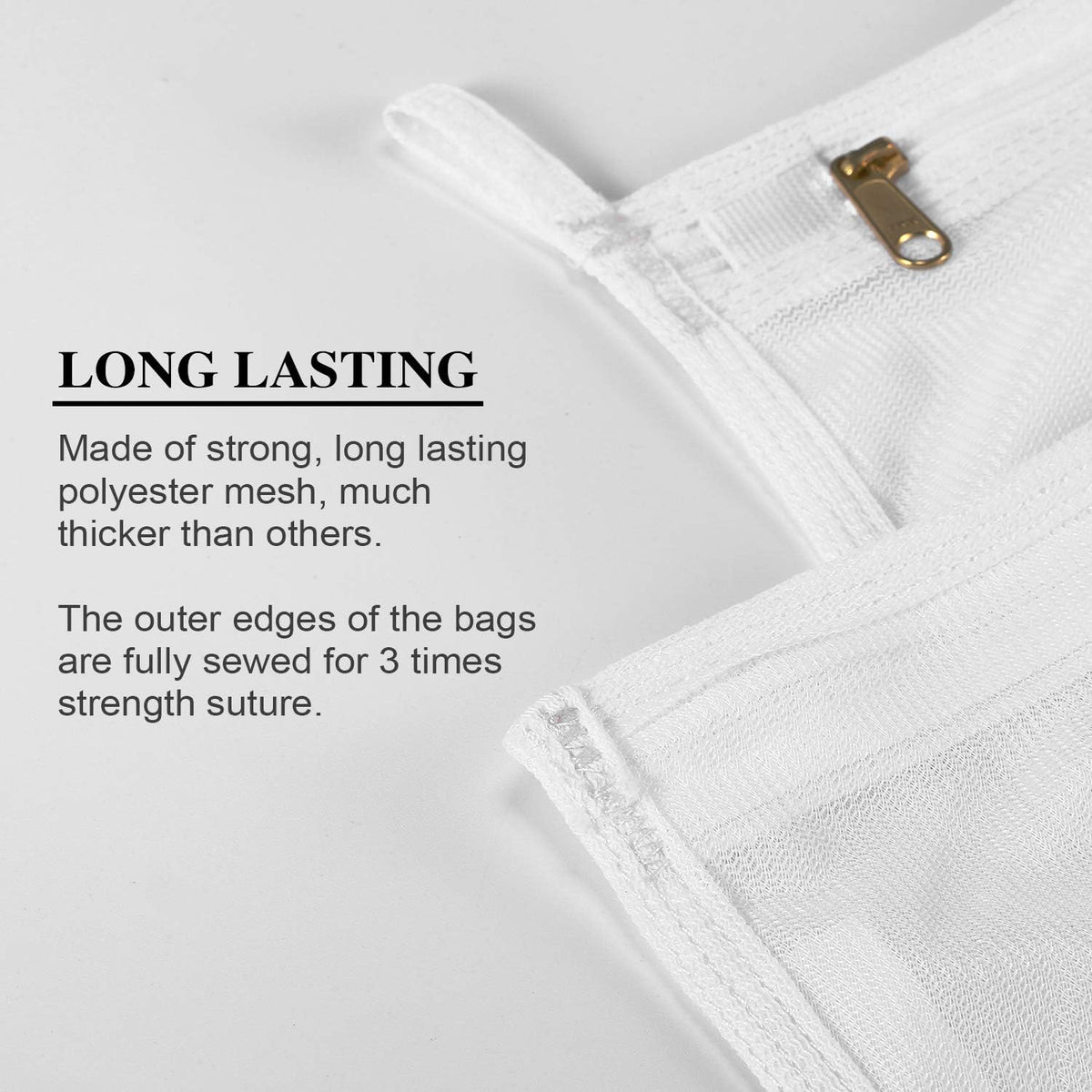 Reusable Mesh Laundry Bags, Delicates Garment Washing Bags for Travel/College, Durable Zipper