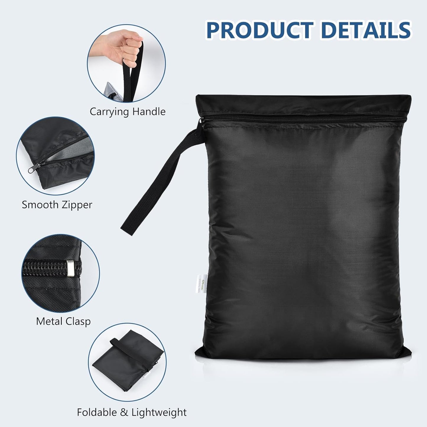 OTraki 2PCS Waterproof Bag for Swimsuit 12x16 inch Wet Dry Bags With Portable Handle & Zipper