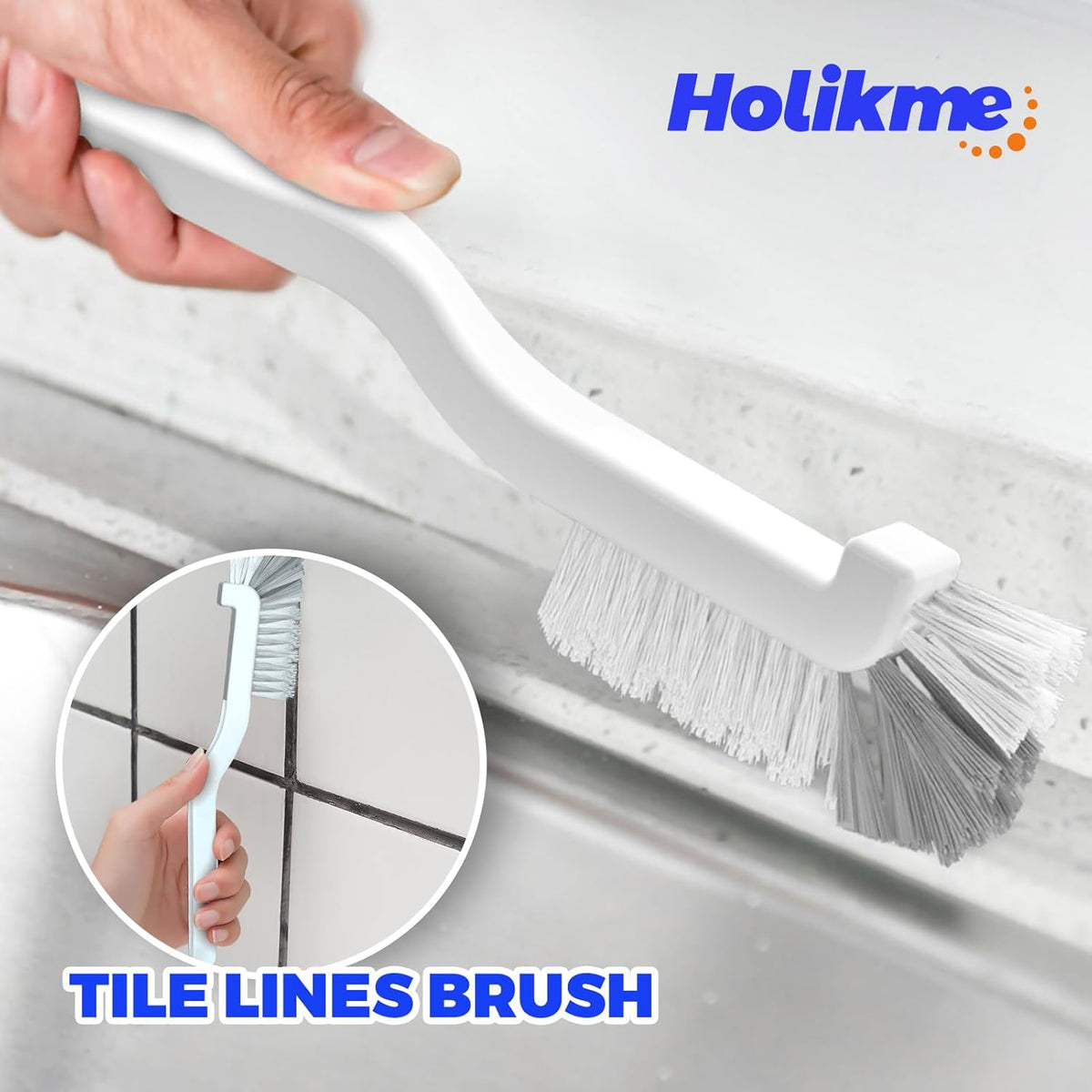 Holikme Cleaning Brush Set, Scouring Pad for Cleaning, Groove Gap Brushes for Pot, Pan, Kitchen