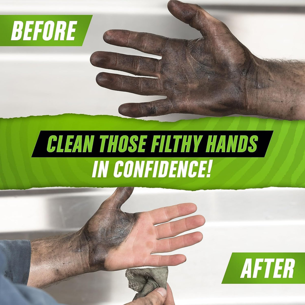 Grip Clean Heavy Duty Hand & Tool Cleaning Wipes – Waterless Hand Cleaner for Mechanics, Garage &