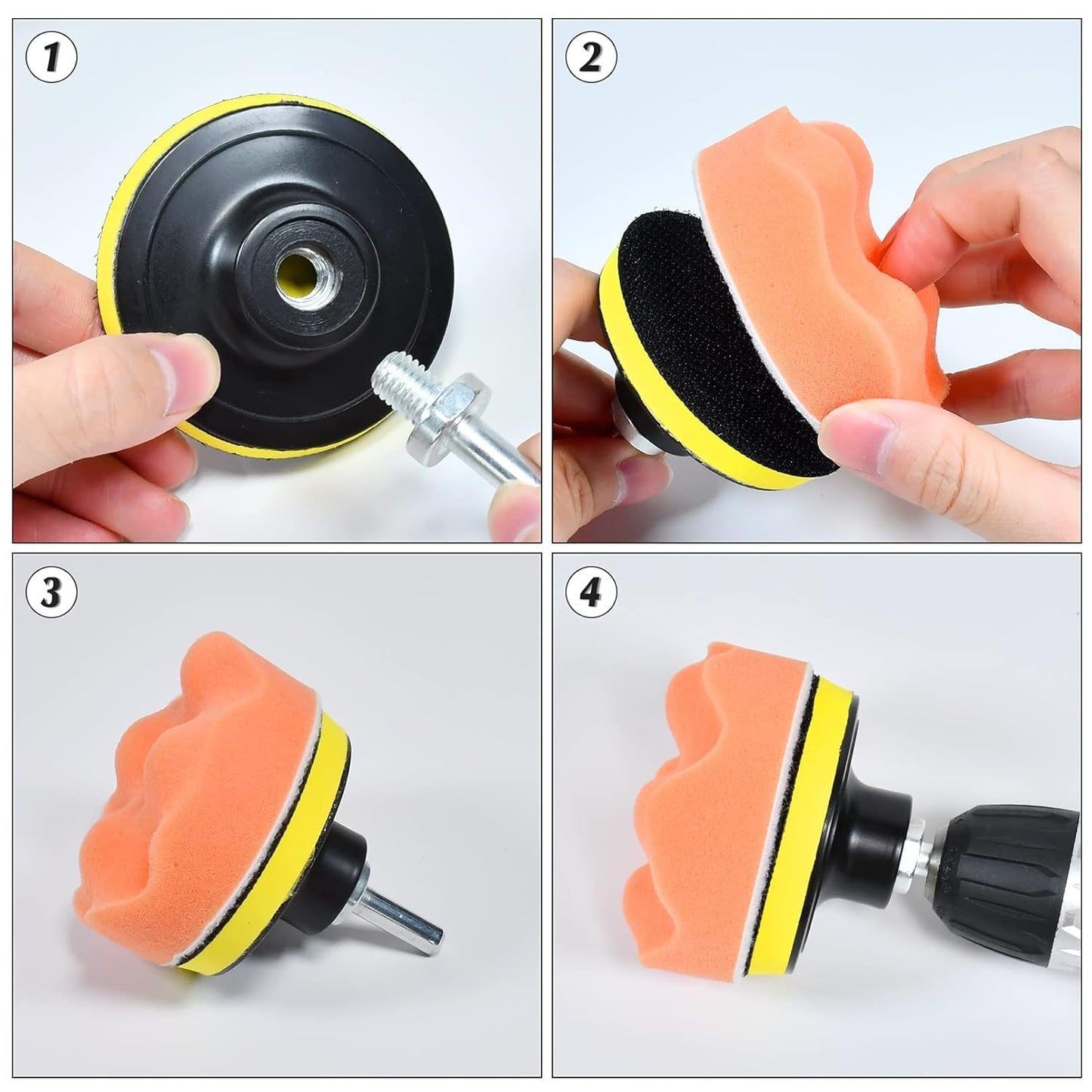 Car Polishing Buffing Kit 3Inch Drill Buffing Pad Buffing Pads, Wool Pads, Drill Attachments