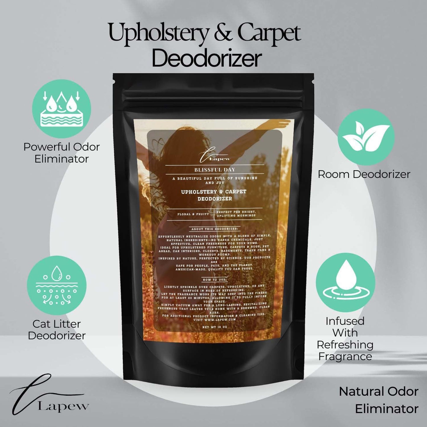 Blissful Day Carpet Freshener Powder: Powerful Odor Eliminator for Home, Upholstery Deodorizer