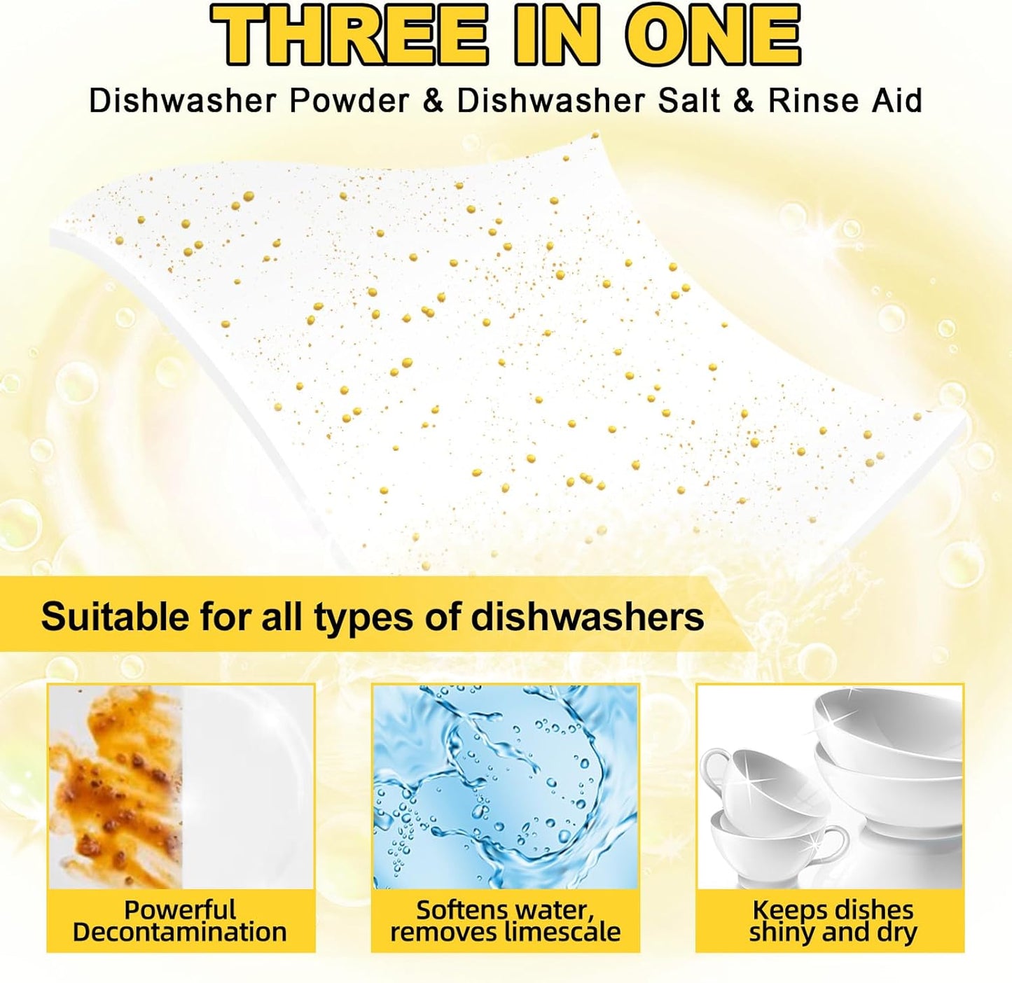 Eco Dishwasher Detergent Sheets Up To 160 Loads, Citrus Lemon Scent Plastic Free Dishwashing Soap