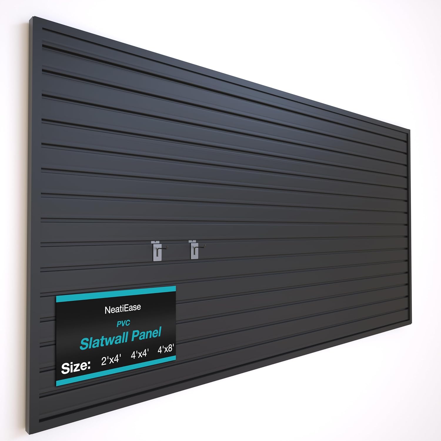 NeatiEase Slatwall Panel Wall Storage Systems, 4 x 8ft Slat Wall Paneling Garage Wall Organizer
