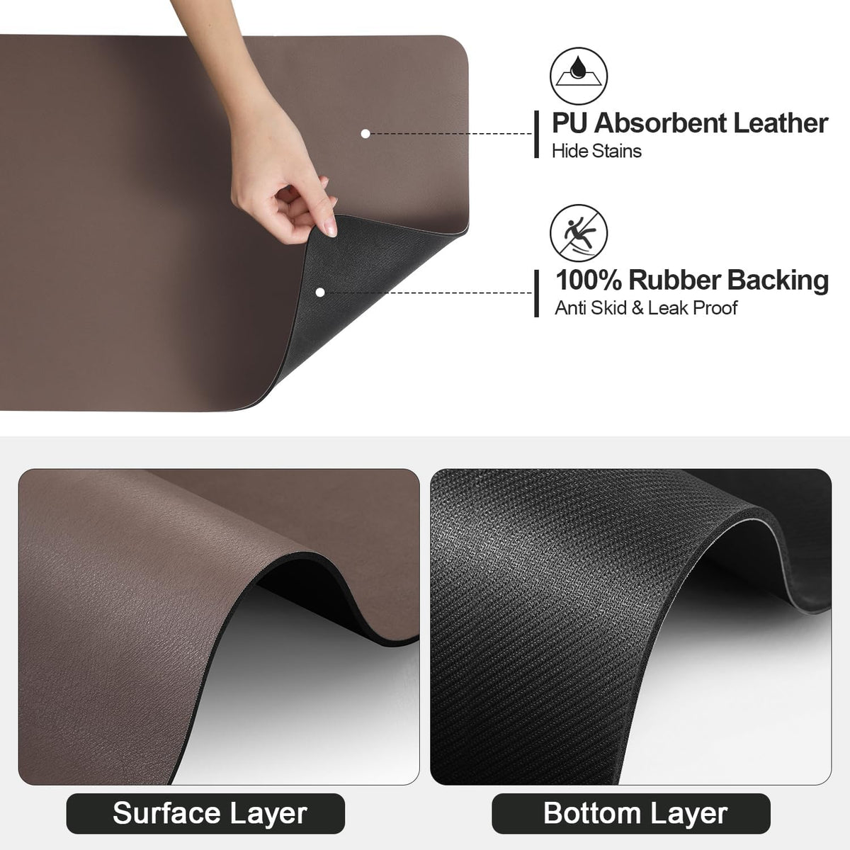Dish Drying Mat for Kitchen Counter | Coffee Bar Mat for Countertops | Heat Resistant Drainer Mat