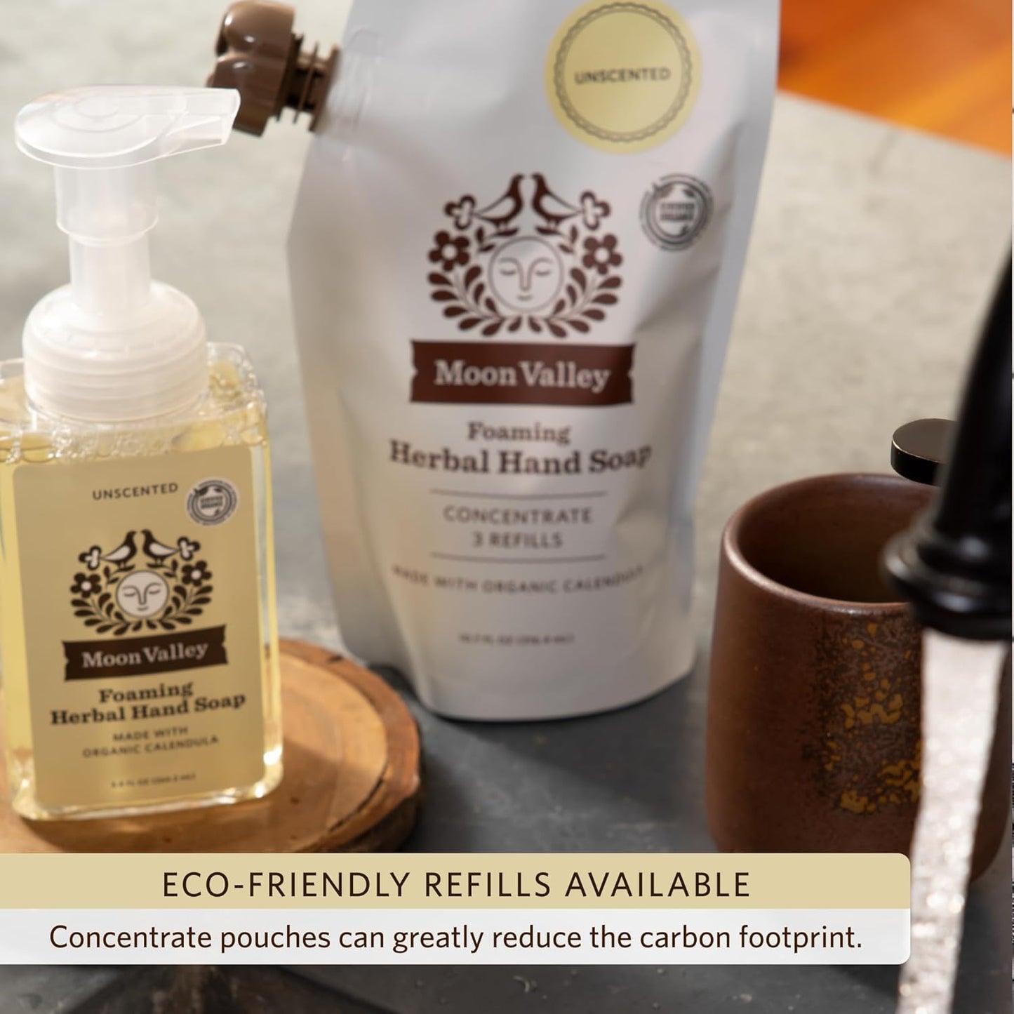 Moon Valley Herbal Foaming Hand Soap, Lemon Rosemary, Mint Lavender, Grapefruit Thyme Three Pack