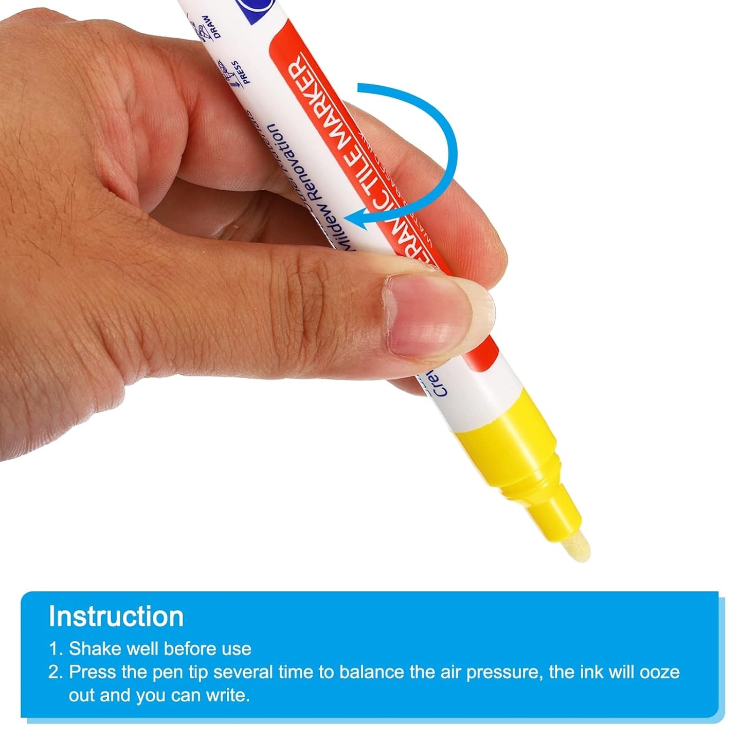 PATIKIL Grout Pen, 4 Pack Yellow Tile Marker Waterproof Grout Sealer Pen Tile Repair Pens Paint