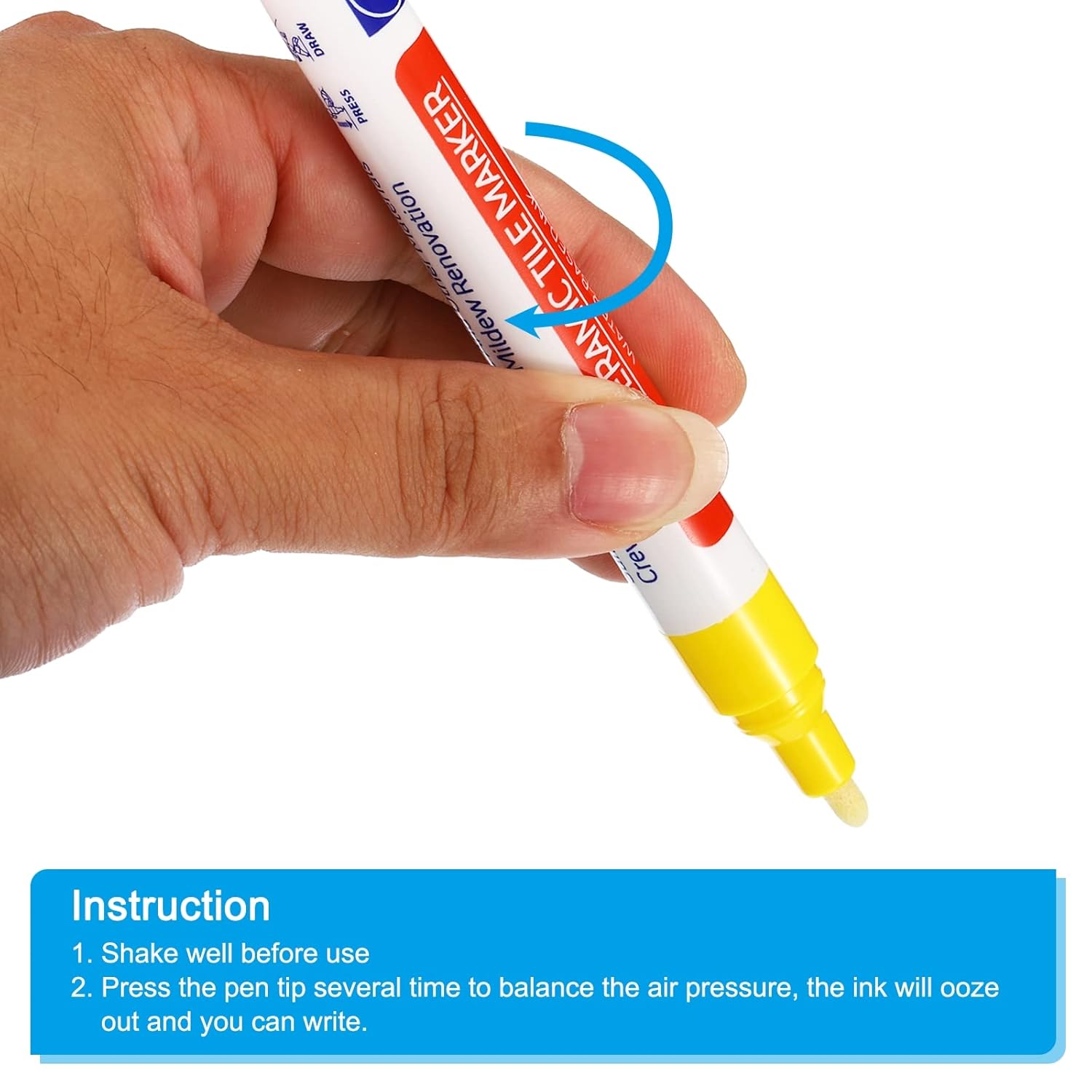PATIKIL Grout Pen, 4 Pack Yellow Tile Marker Waterproof Grout Sealer Pen Tile Repair Pens Paint