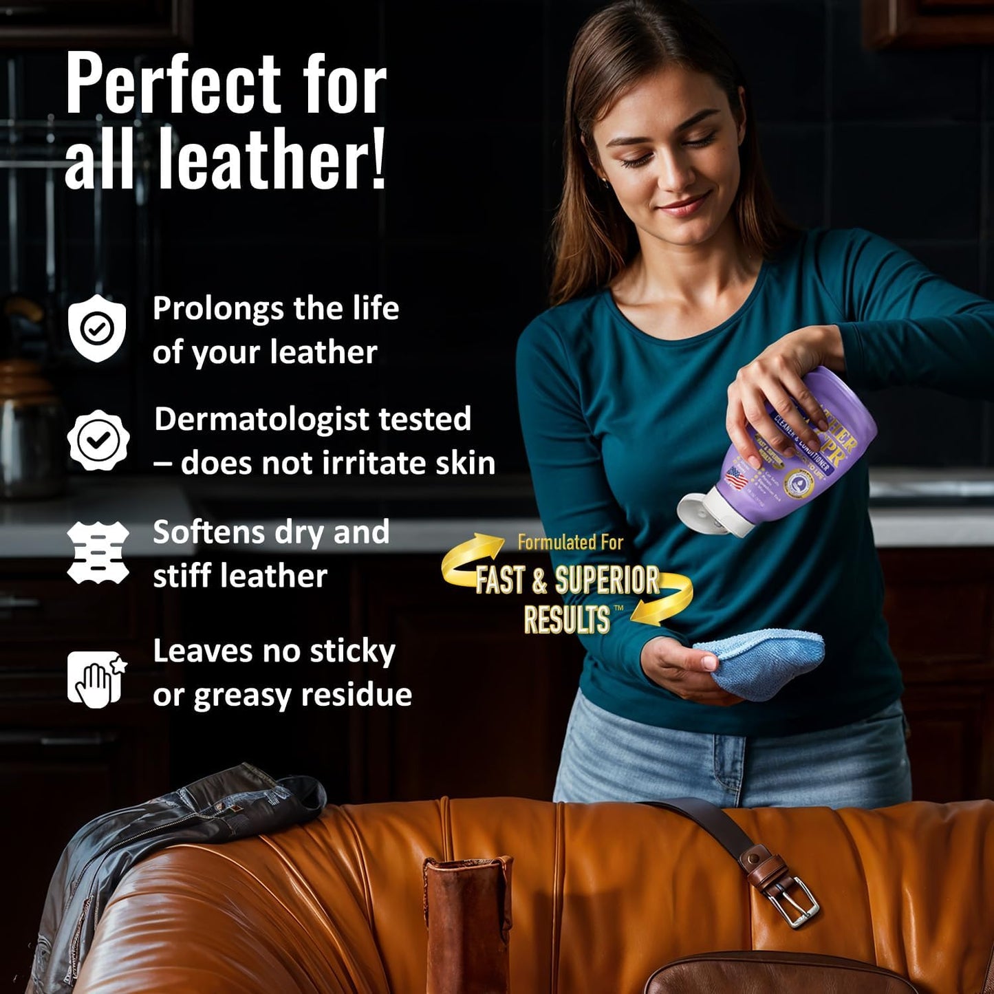 Leather CPR Leather Cleaner And Conditioner - Leather Conditioner For Couch, Leather Conditioner