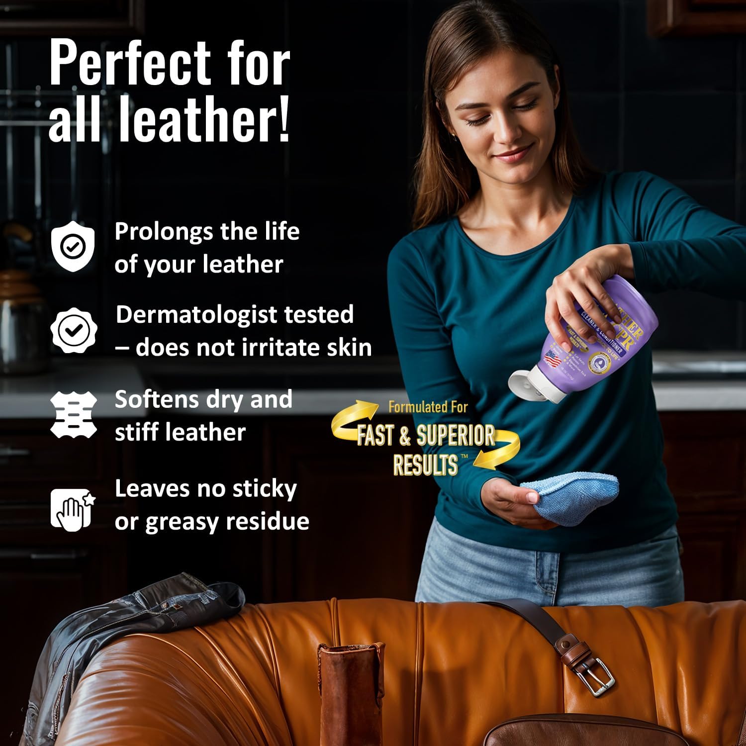 Leather CPR Leather Cleaner And Conditioner - Leather Conditioner For Couch, Leather Conditioner