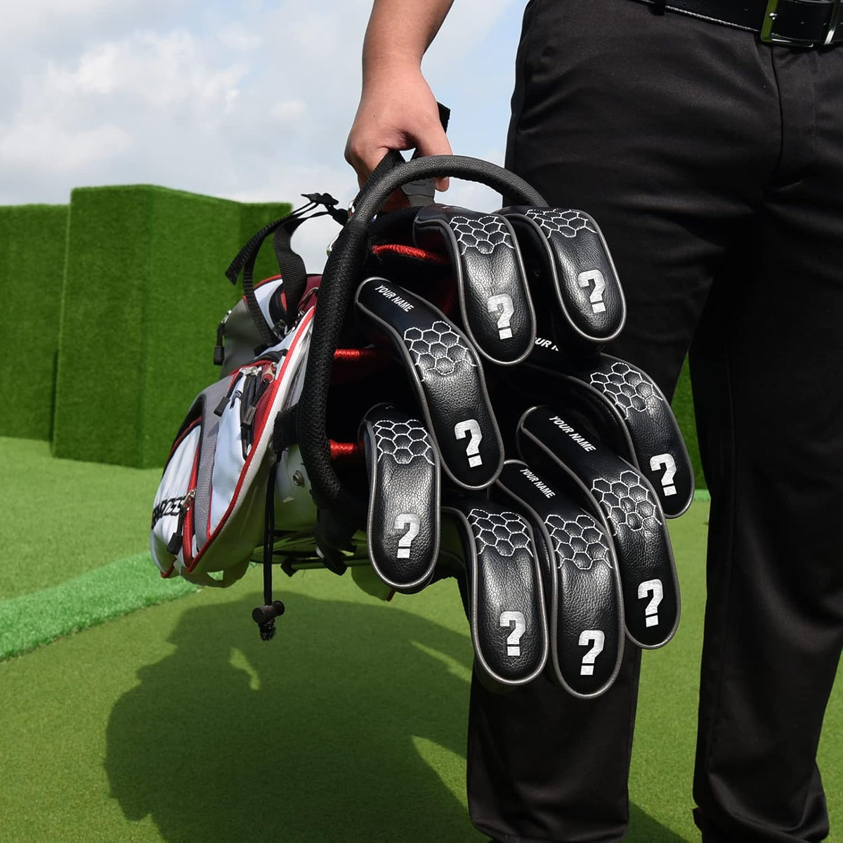 mytag 8PCS Golf Hybrid Iron Covers Set, Knit Hybrid Head Covers, Fits Cobra T Rail, Cleveland