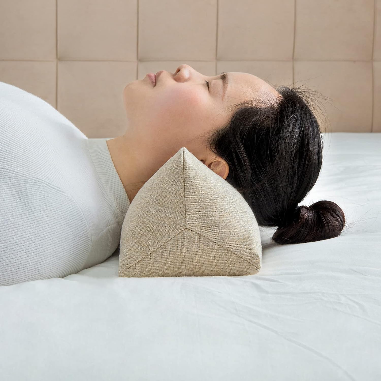 Buckwheat Neck Support Pillow Cervical Neck Cylinder Bolster Pillow,Buckwheat Hulls Adjustable Roll