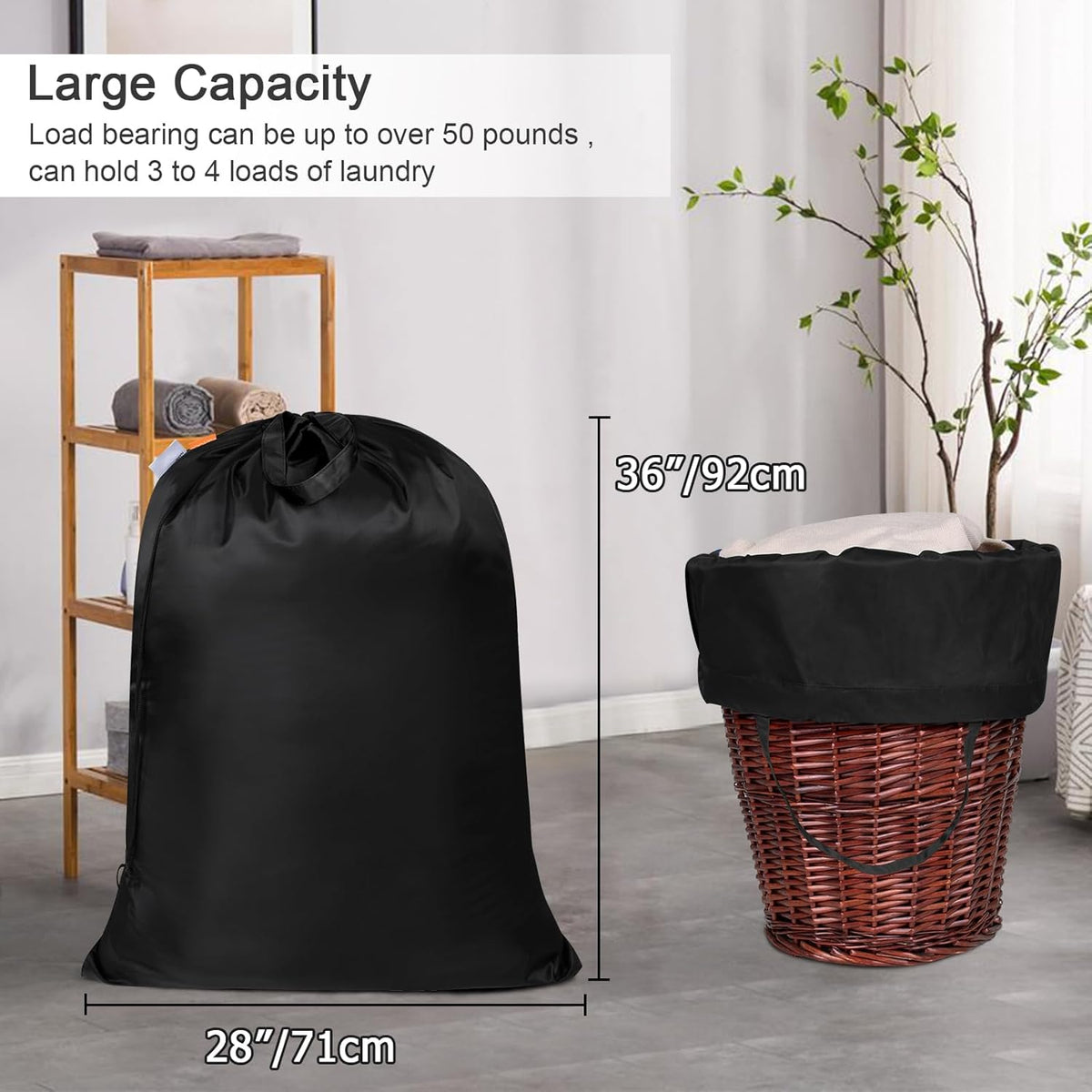 Polecasa Heavy Duty Large Laundry Bag with 130gsm Tear Resistant Fabric and Handles, Easy to Carry