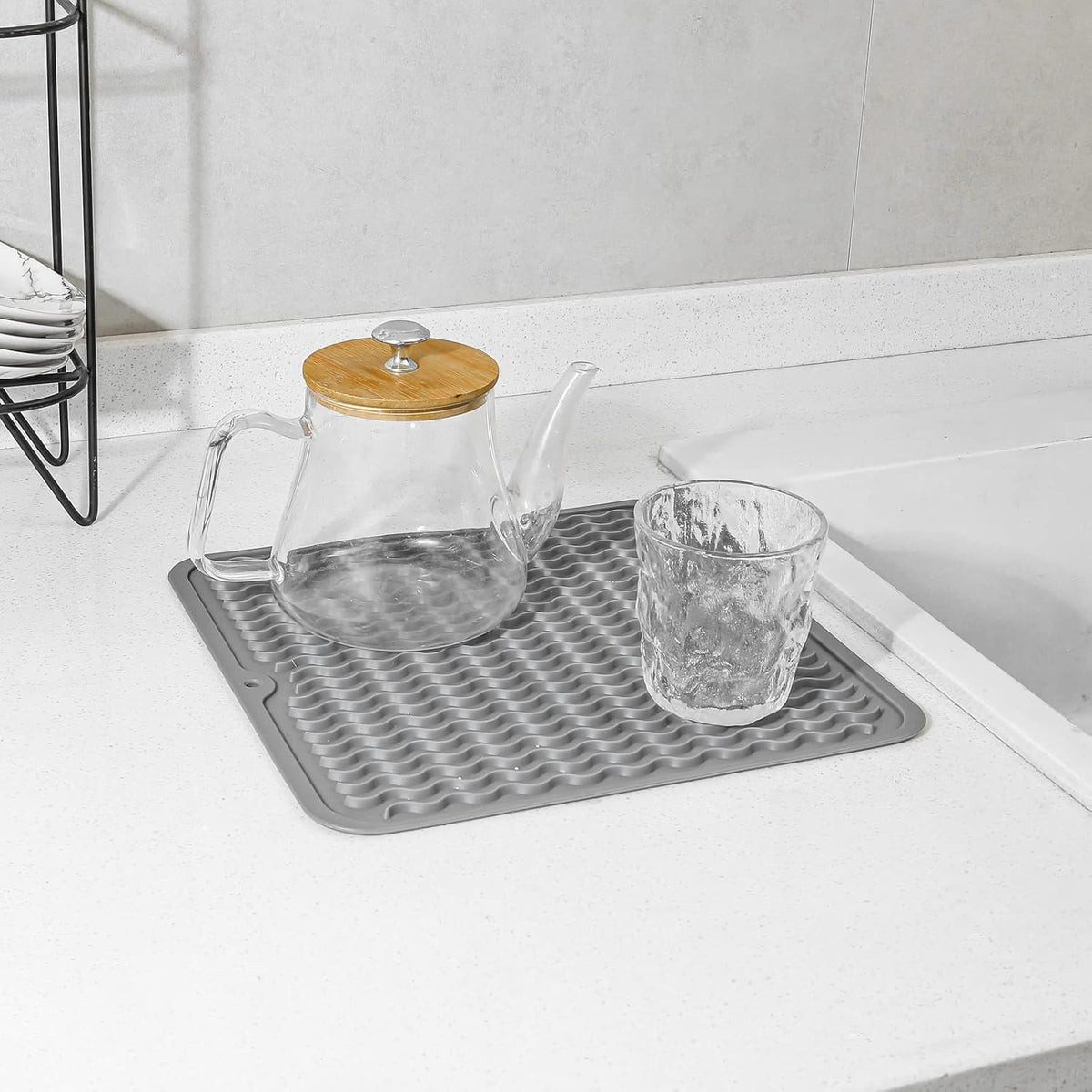 Silicone Dish Drying Mat for Multiple Usage,Easy clean,Eco-friendly,Heat-resistant Silicone Mat for