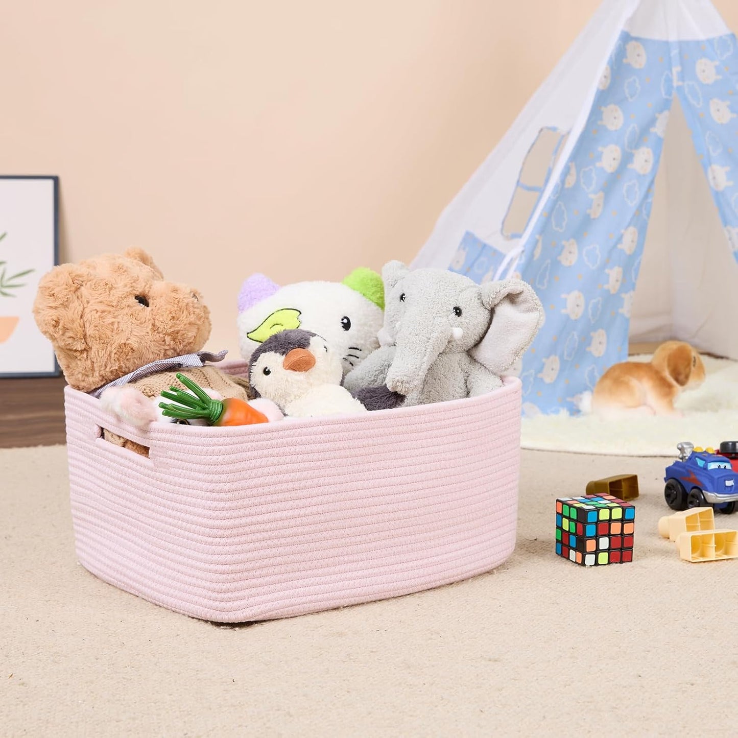 Large Storage Baskets for Shelves, Closet Organizers Bins for Clothes Blanket Towels, Baby Nursery