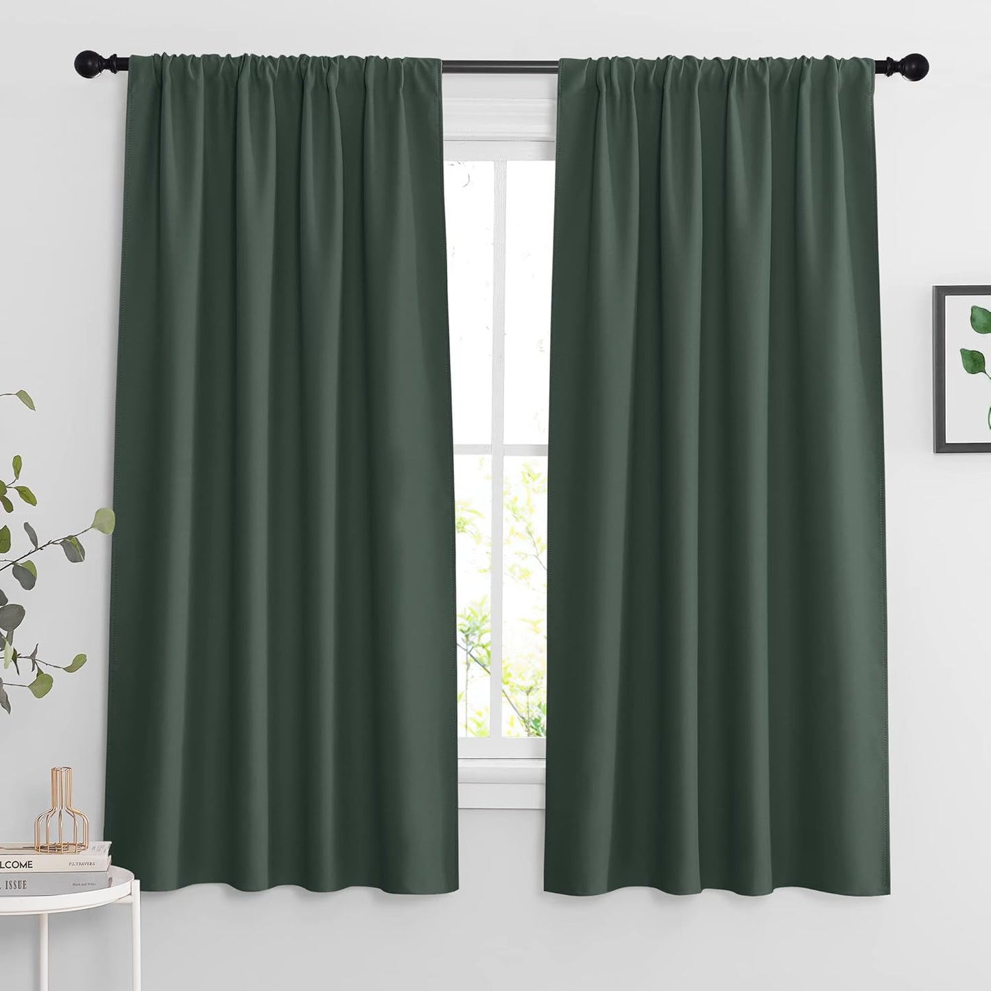 RYB HOME Living Room Curtains 63 inch Length 2 Panels Set, Thermal Insulated Privacy Window Drapes