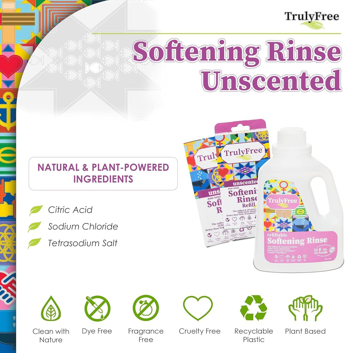 Truly Free Fabric Softening Conditioner for Clothes| Safe for Babies & Kids with Sensitive Skin |