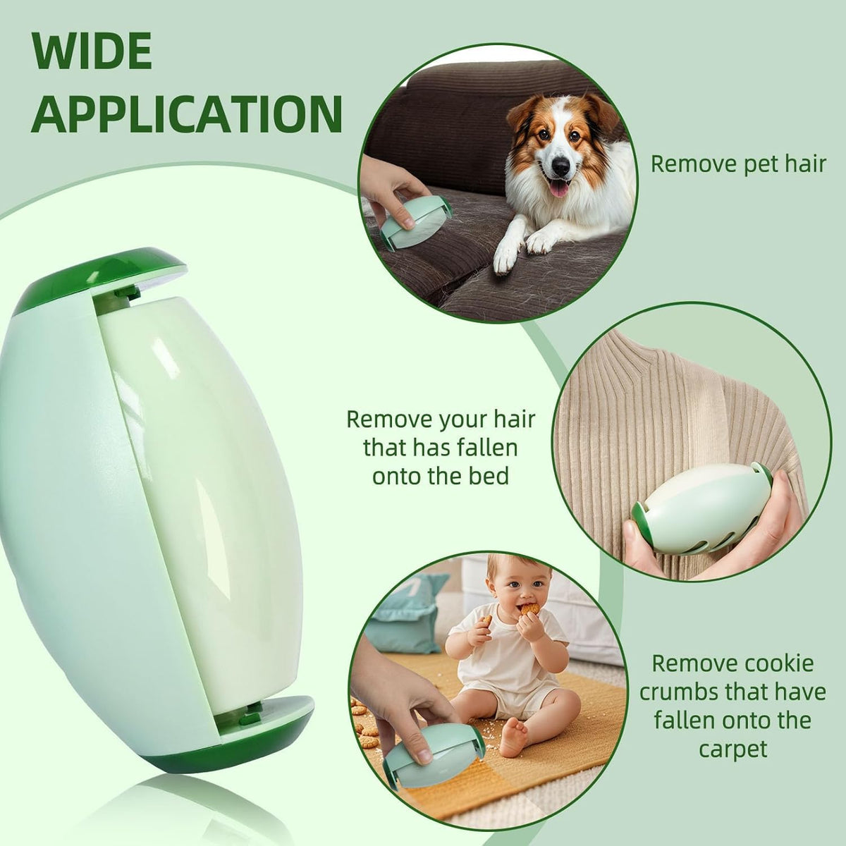Upgrade Reusable Lint Roller for Pet Hair, Portable Washable Sticky Rollers for Clothes, Super