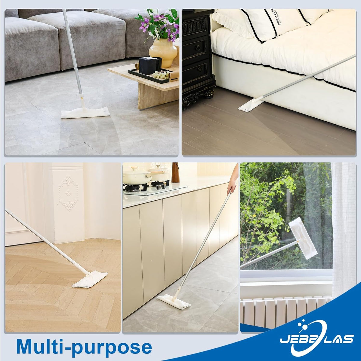 JEBBLAS Disposable Mop Cloth Dry Sweeping Pad for Floor Mop Sweeping Cloths Multi Surface Refills