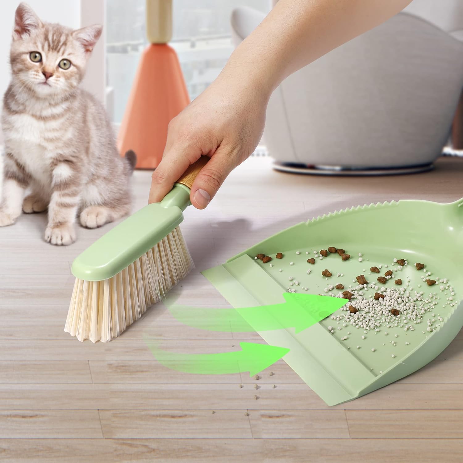 Dust Pan and Brush Set - Small Dustpan and Brush Set, Handheld Broom and Dustpan Set, Brush and