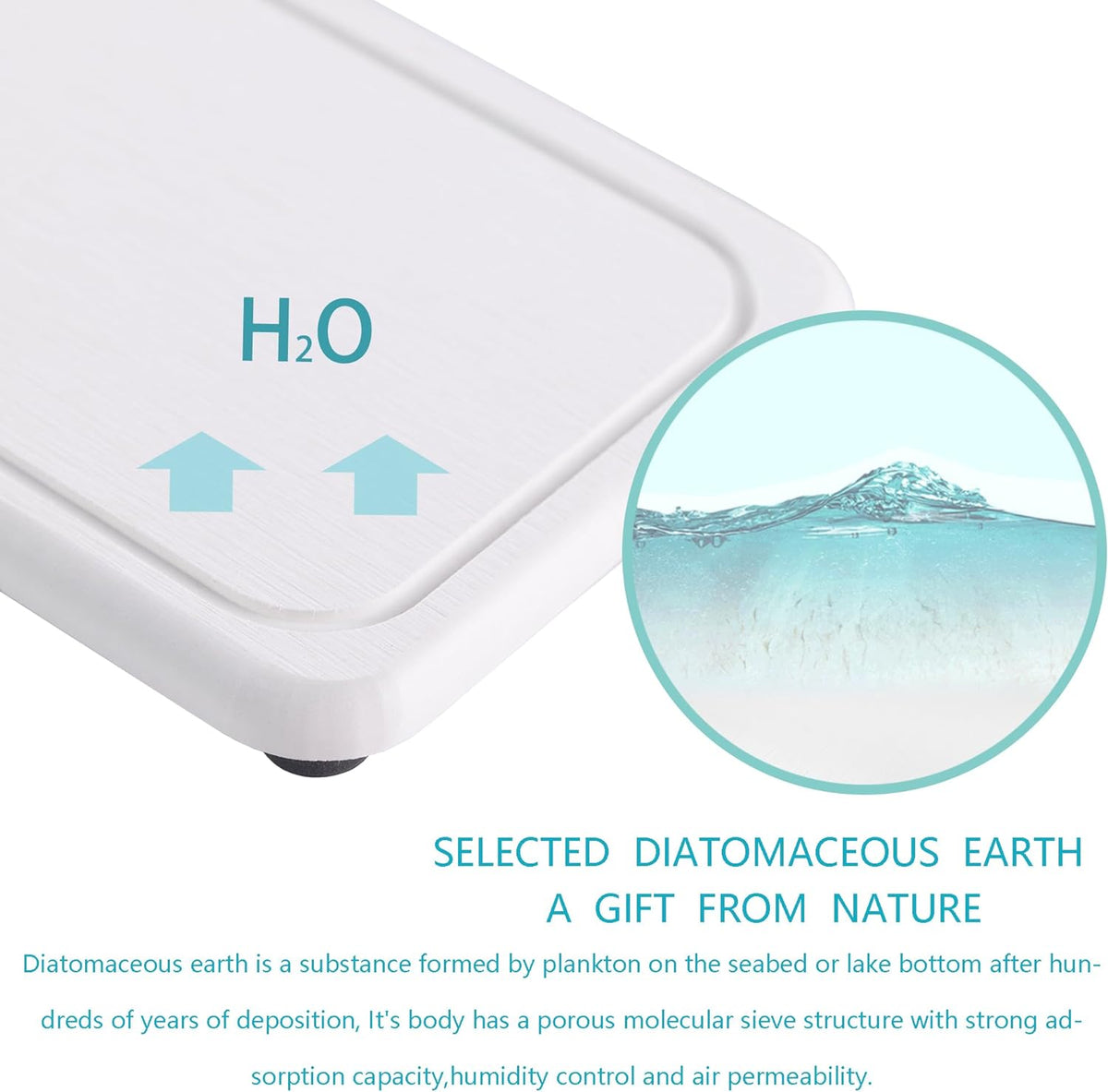 2 Pcs Water Absorbing Stone Trays, Kitchen/Bathroom Sink Soap Dish, Diatomite Tray Used for Hand