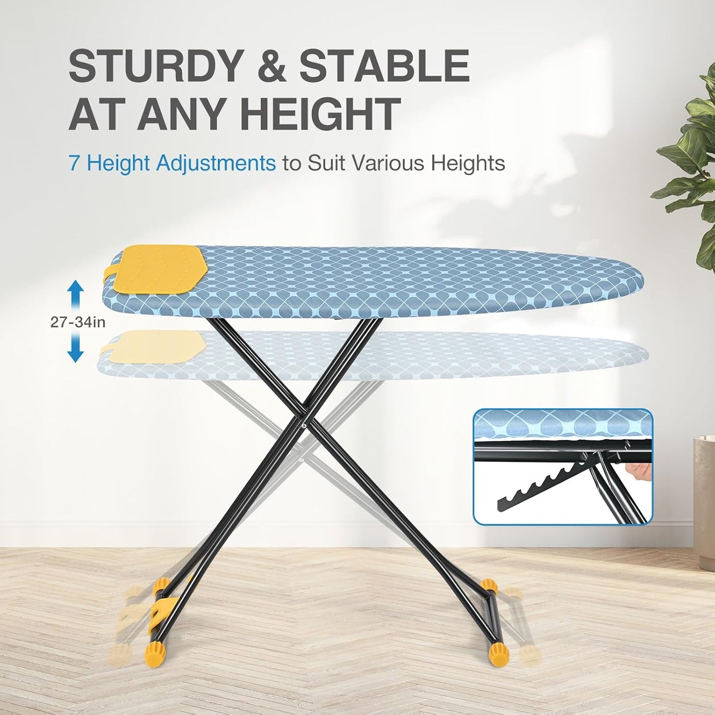 APEXCHASER Ironing Board with Iron Rest, Compact and Space Saver Iron Board, Extra Thick Cover