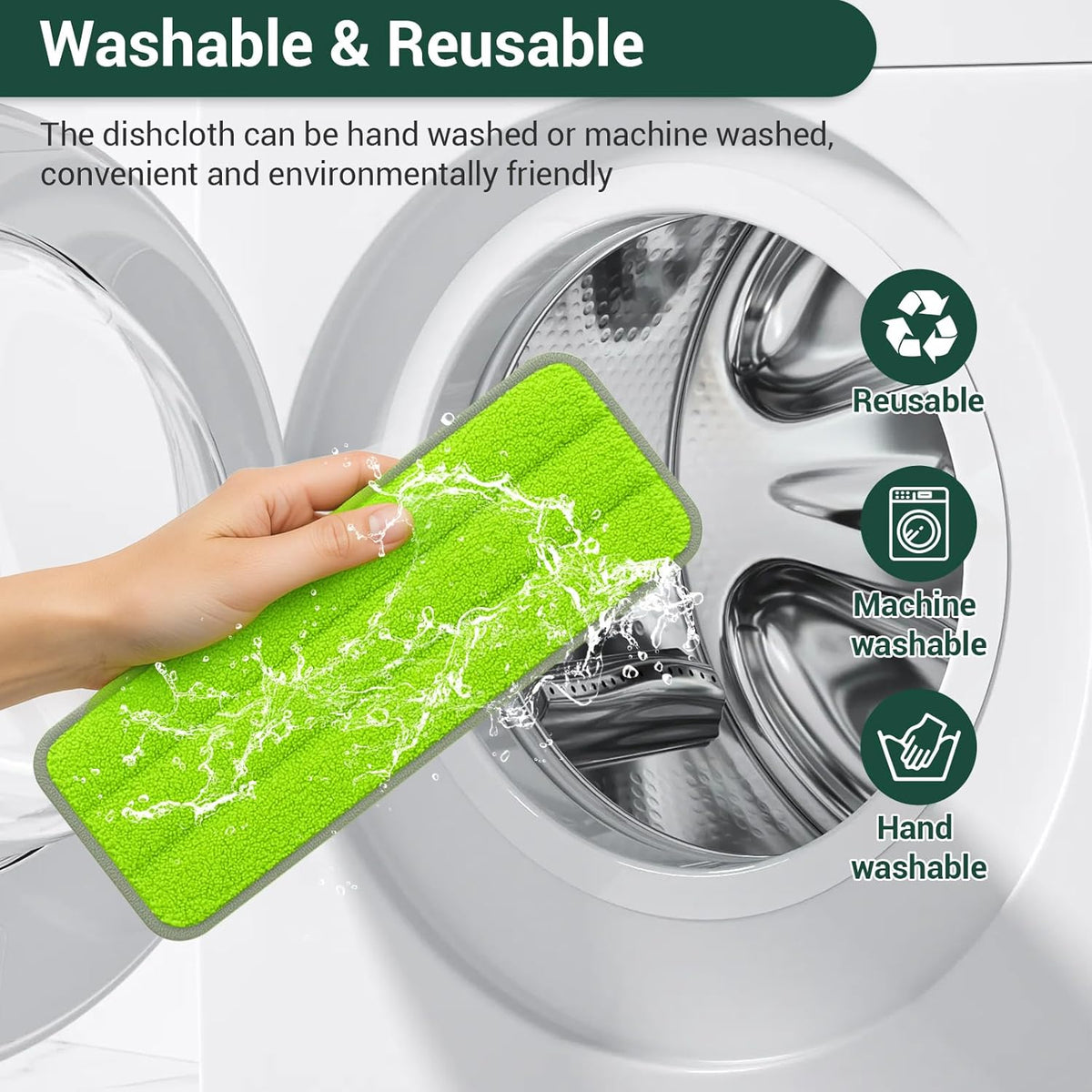 10Pcs Mop Replacement Pads,Compatible with Libman Rinse 'n Wring Mop Universal Mop Pads Mop Head
