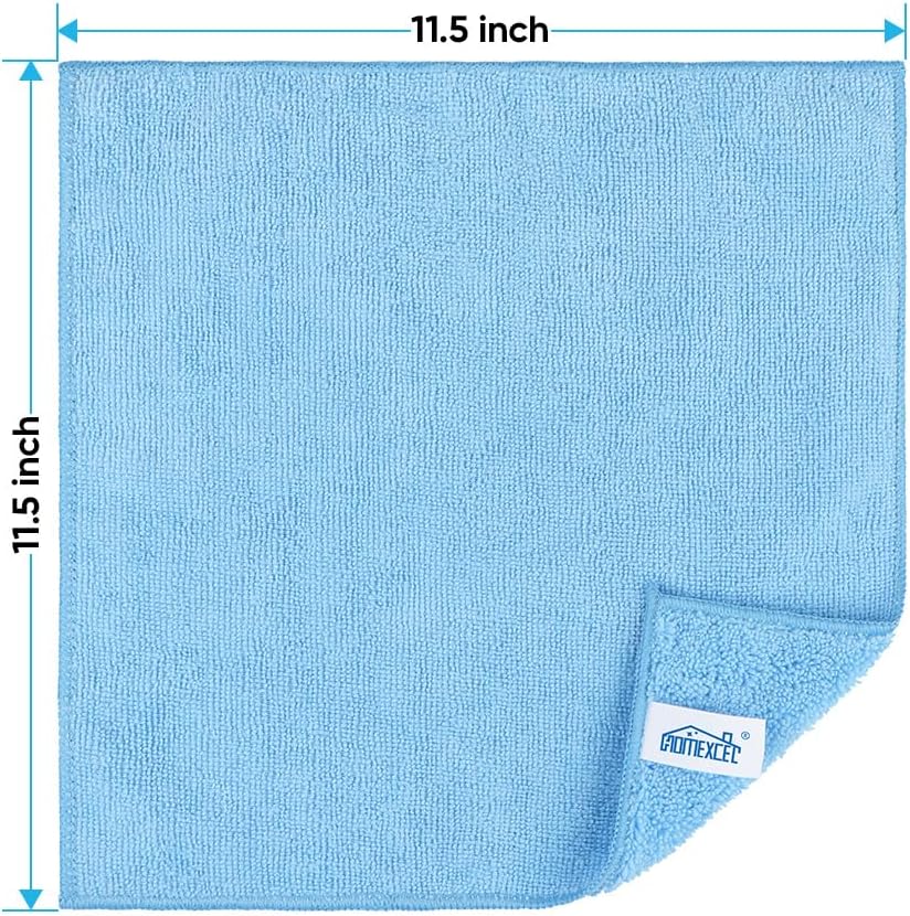 HOMEXCEL Blue Microfiber Cleaning Cloth, 12 Pack Premium Microfiber Towels for Cars, Lint Free
