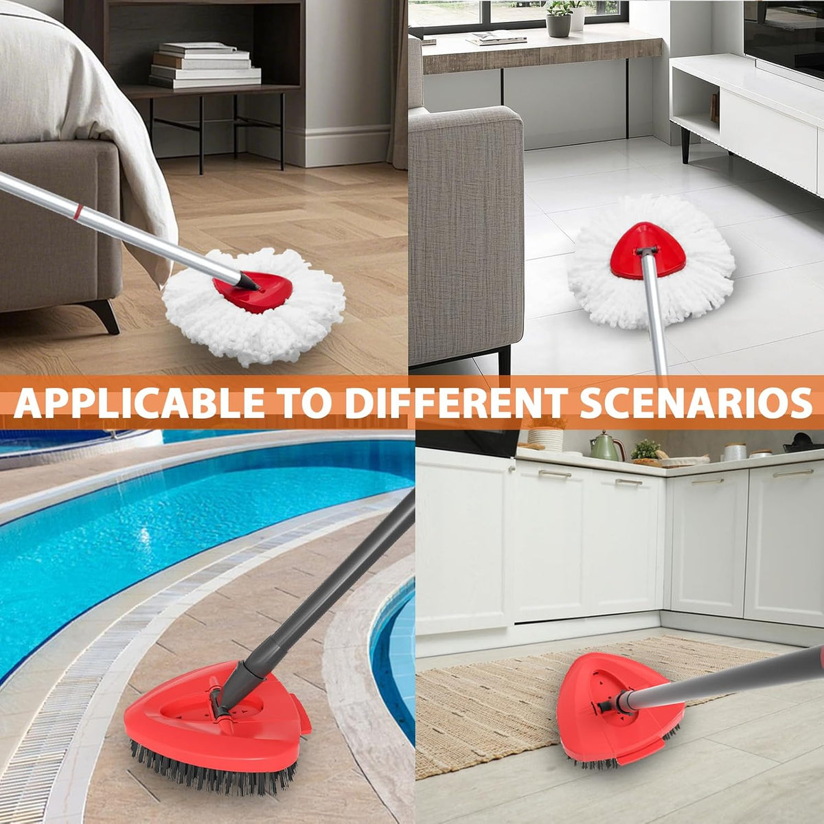 5 Pack Spin Mop Head Replacement for O Cedar EasyWring 1-Tank System,Include 4 Mop Replace Heads +