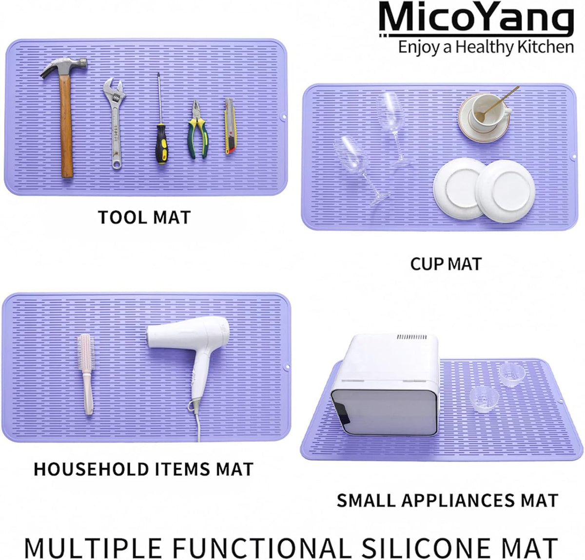 Silicone Dish Drying Mat for Multiple Usage,Easy clean,Eco-friendly,Heat-resistant Silicone Mat for