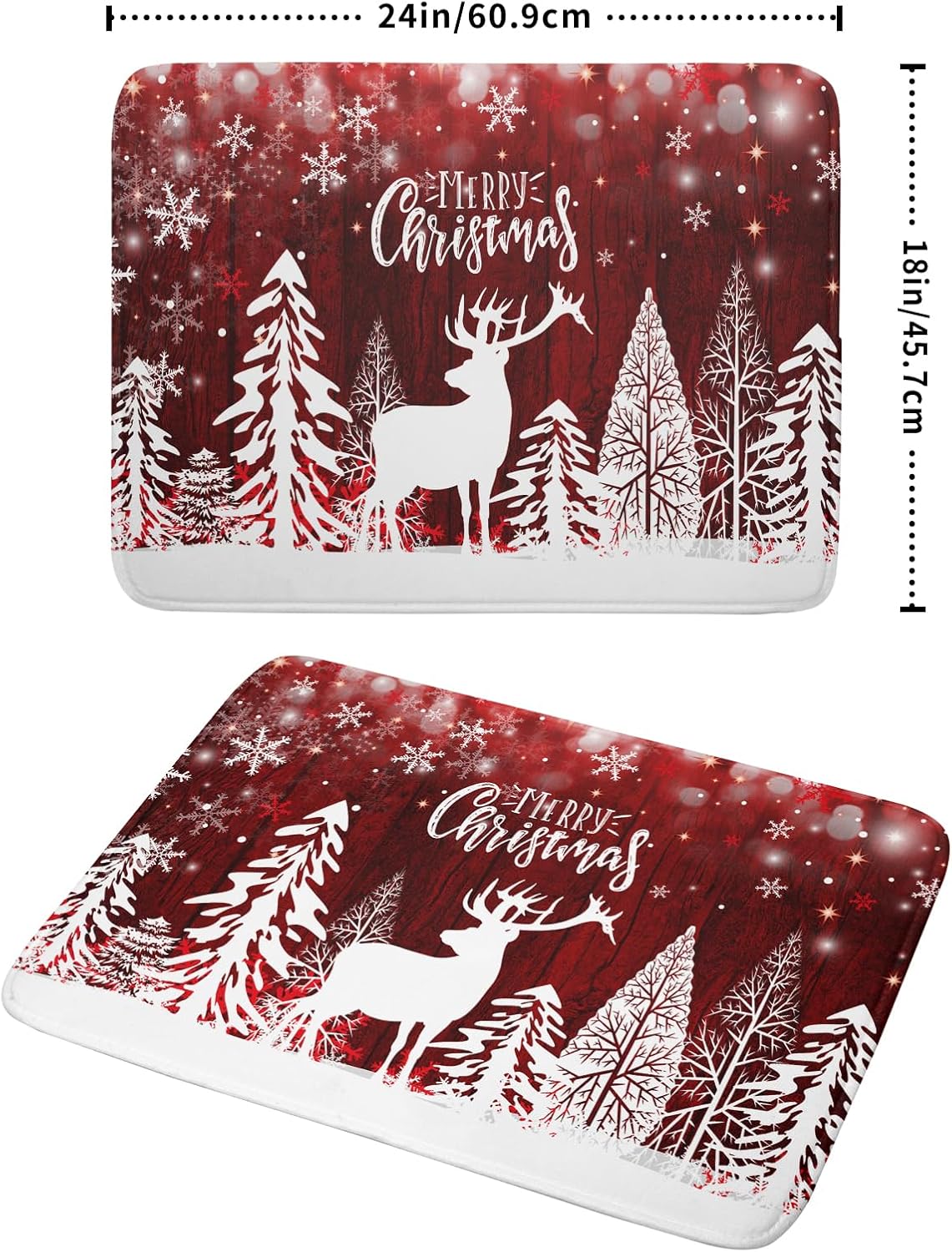 Merry Christmas Dish Drying Mats for Kitchen Counter 18x24 Inch Christmas Tree Kitchen Mat