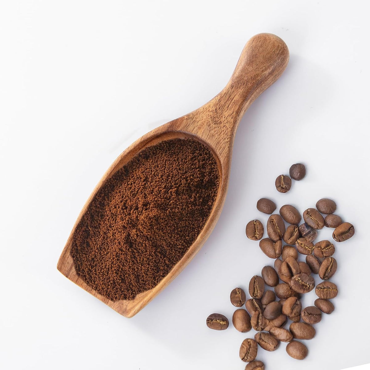 Wooden Coffee Scoop, 6.3 Inch Large Ground Coffee Scoop, Acacia Wood Wooden Scoop Coffee Spoons for