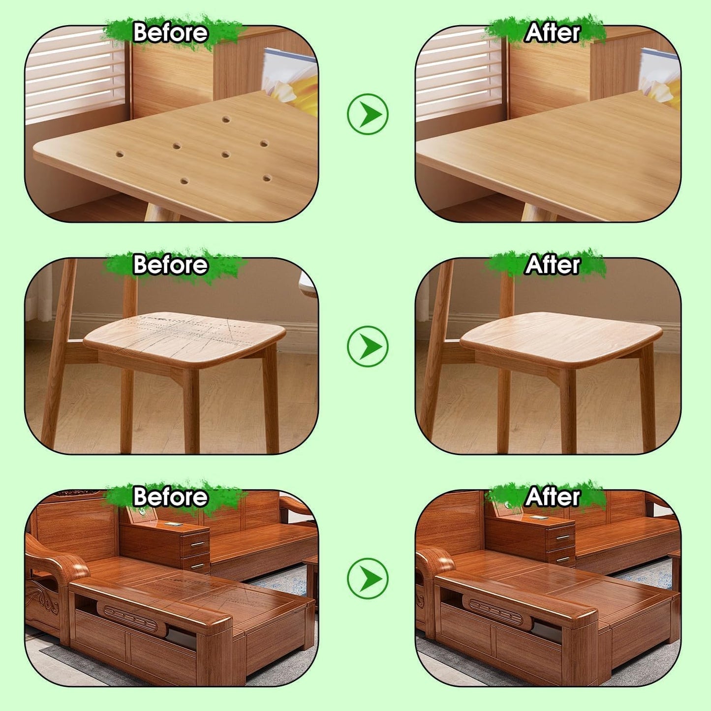 Furniture Markers Touch Up, 20 Colors Wood Filler Sticks, Wood Wax Crayons for Repairing Scratches