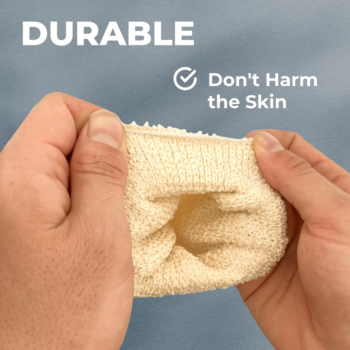 GUARD&MARINE Natural Shower Mitts - Hemp Bath Gloves for Skin Exfoliation, Mitt Washcloth for Body