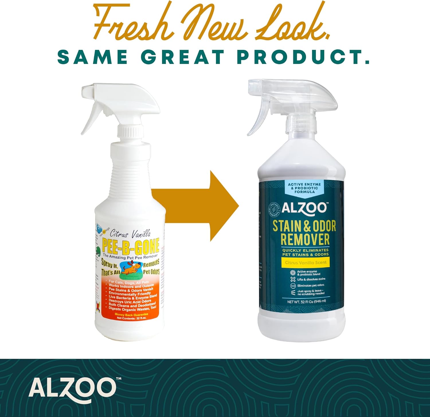 ALZOO Stain & Odor Remover, Quickly Lifts & Dissolves Pet Stains & Helps Eliminate Odors, 100%