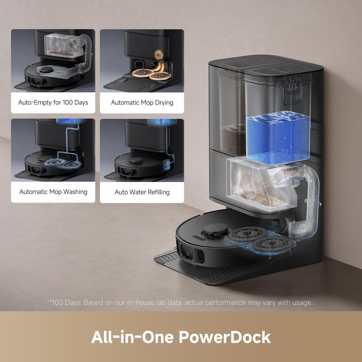 DREAME L40s Ultra CE Robot Vacuum and Mop Combo with Self-Emptying Dock, 13,000Pa Suction, Mop