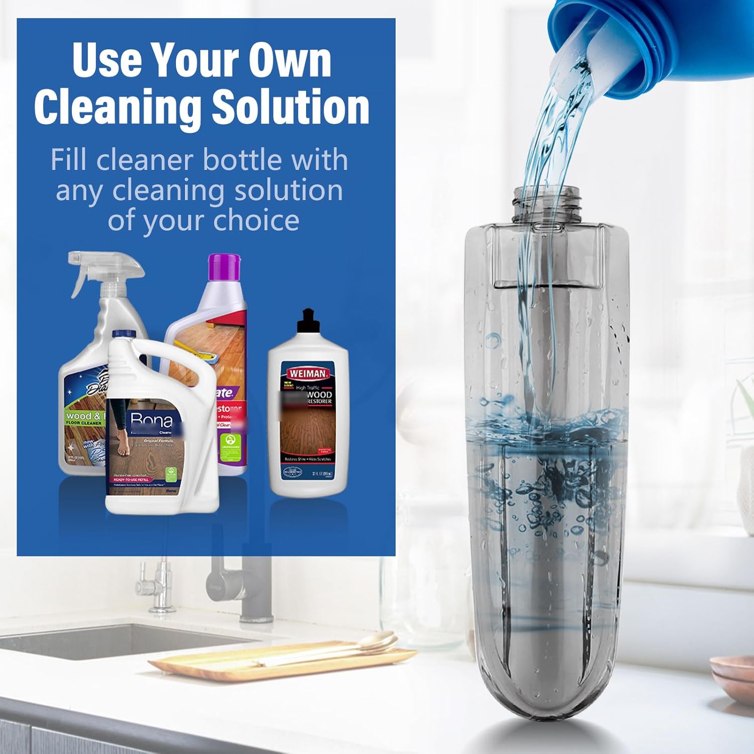 Spray Mops for Floor Cleaning Floor Mop with a Refillable Spray Bottle and 3 Washable Microfiber