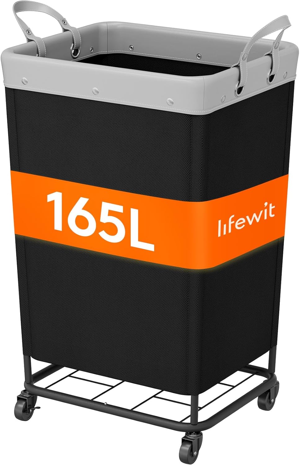 Lifewit 165L Laundry Basket with Wheels, Large Heavy Duty Commercial Rolling Laundry Hamper with