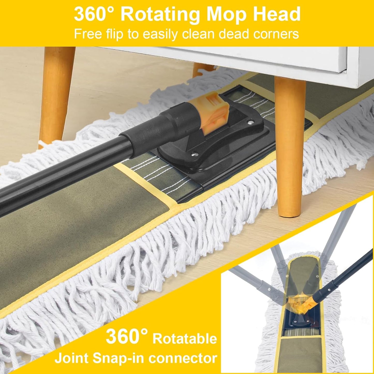 36" Commercial Dust Mops for Floor Cleaning with Replacement Mop Pad, Heavy Duty Large Dust Mop for