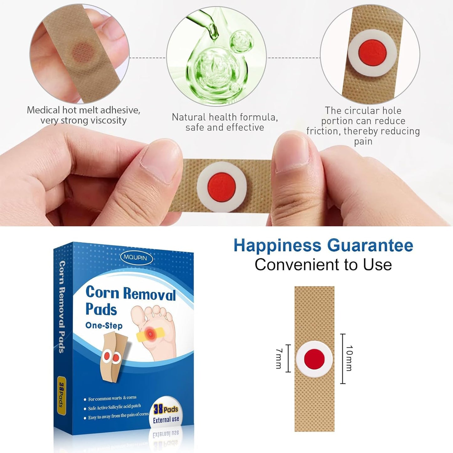 38 Count Corn Removal Pads for Feet and Toe, Corn Plasters Feet Remover for Feet Extra Strength