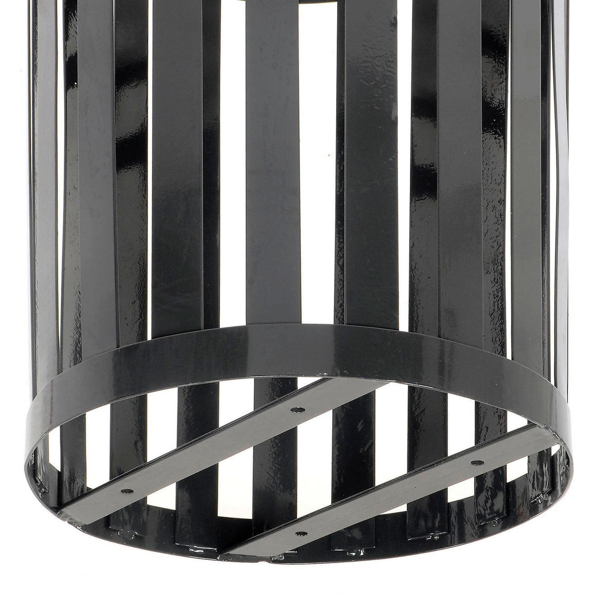 Global Industrial Heavy-Duty 36 Gallon Capacity Outdoor Metal Slatted Trash Receptacle with Rain