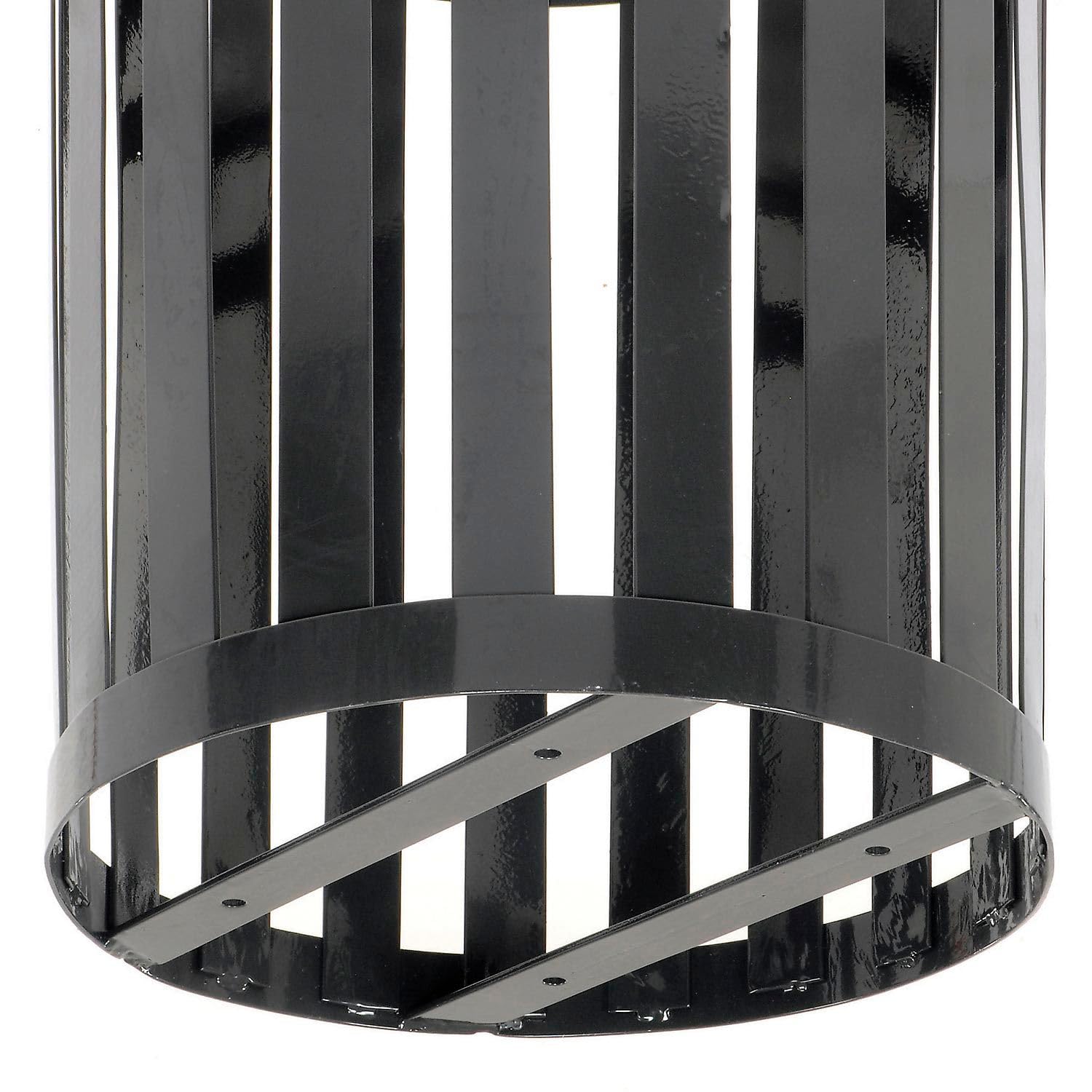 Global Industrial Heavy-Duty 36 Gallon Capacity Outdoor Metal Slatted Trash Receptacle with Rain