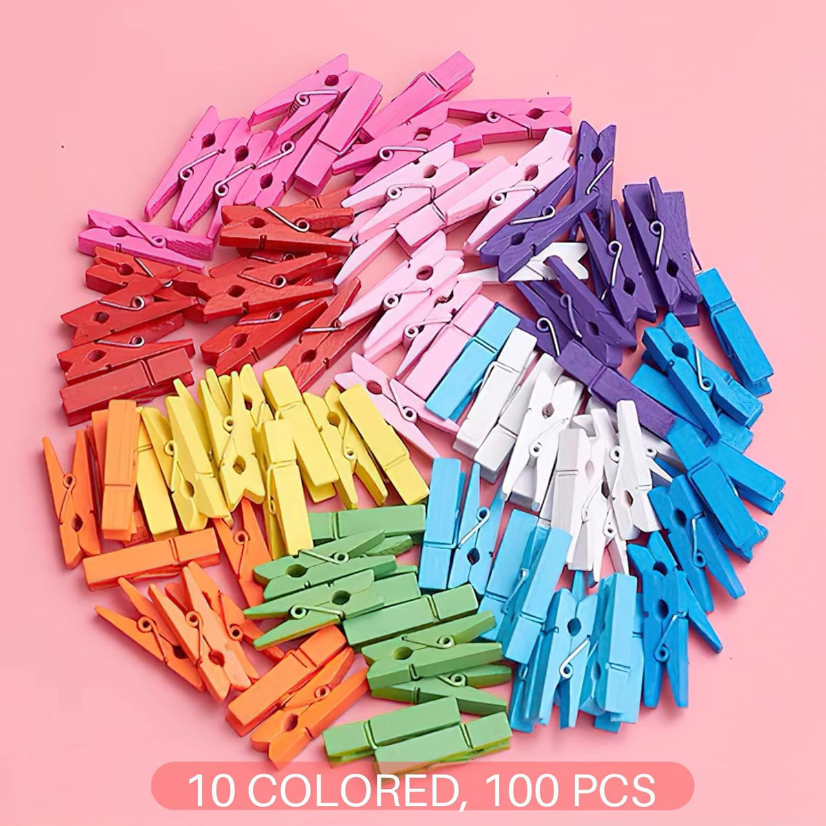 Clothespins, Small Clothes Pins for Photos, 1.4'' 100 PCS Natural Birchwood Mini Clothes Pins